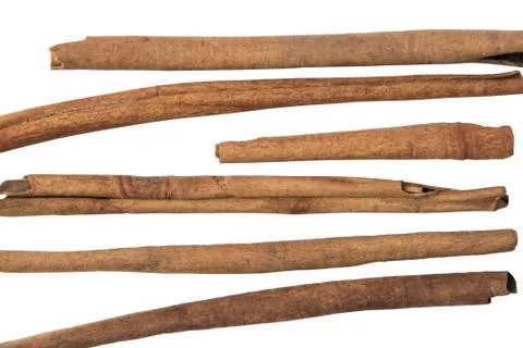 Cinnamon on white background Stock Photos
