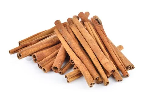 Cinnamon on white background Stock Photos