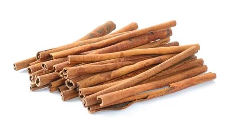 Cinnamon on white background Stock Photos