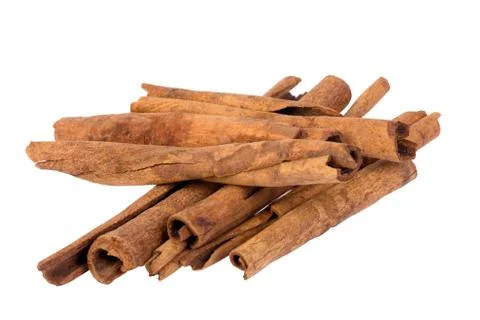 Cinnamon on white Stock Photos