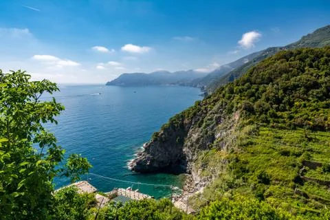 The Cinque Terre from Corniglia Stock Photos