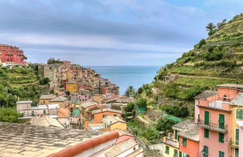 Cinque Terre panoramic view Stock Photos