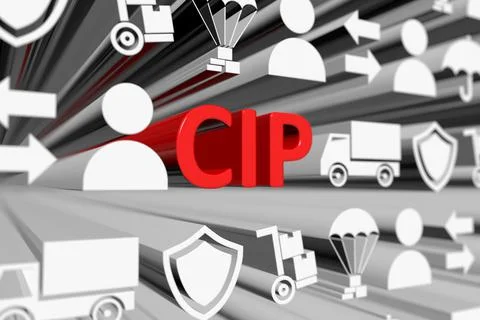 CIP concept blurred background 3d render illustration Stock Illustration