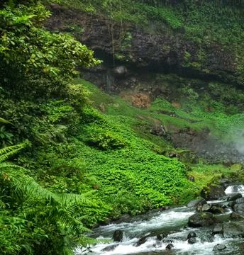 Ciparay Waterfall Tasikmalaya West Java Indonesia Stock Photos