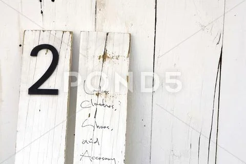 Cipher 2 written on wooden board Stock Photos