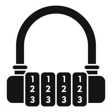 Cipher bike padlock icon simple vector. Data protection Illustrazione stock