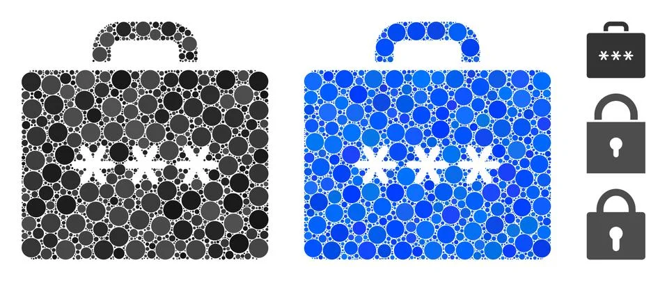 Cipher Case Mosaic Icon of Circles Stock Illustration