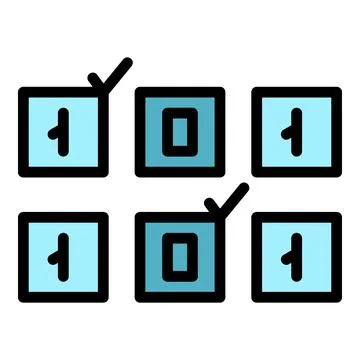 Cipher code icon color outline vector イラスト素材