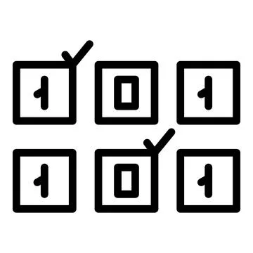 Cipher code icon, outline style イラスト素材