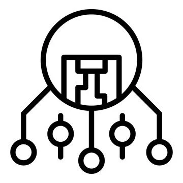 Cipher combination icon, outline style Illustrazione stock