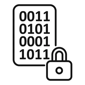 Cipher data number icon outline vector. Lock code Stock Illustration
