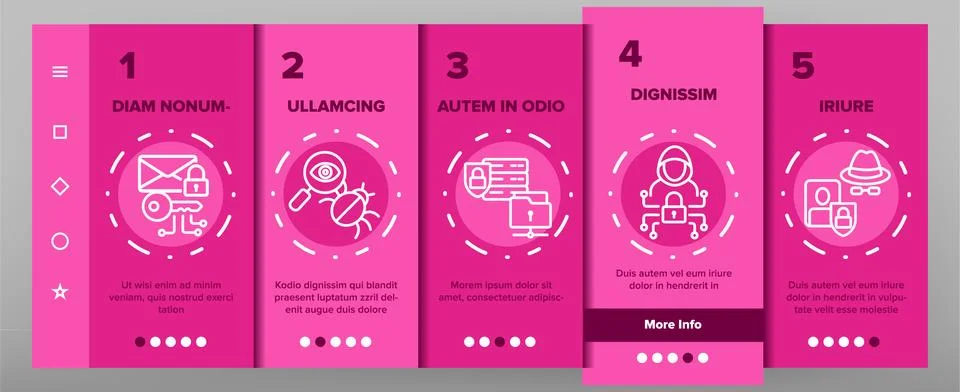 Cipher, Data Protection Onboarding Mobile App Page Screen Illustrazione stock