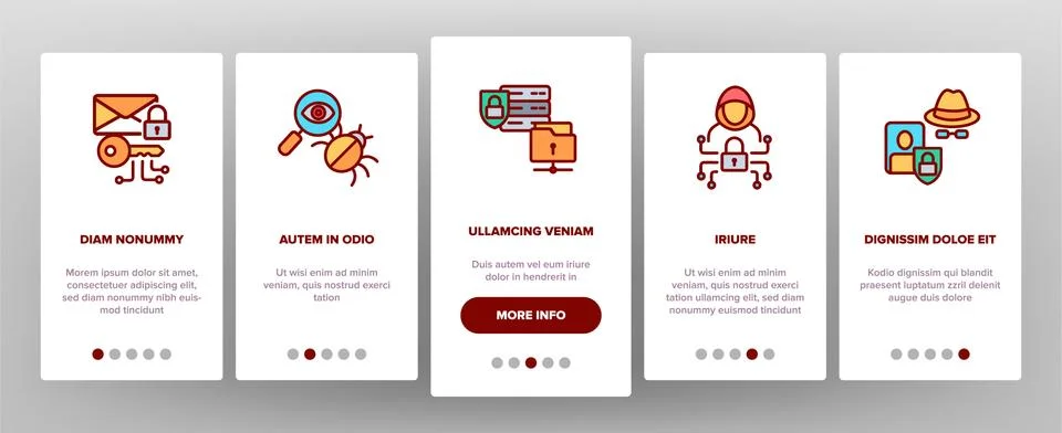 Cipher, Data Protection Onboarding Mobile App Page Screen Illustrazione stock