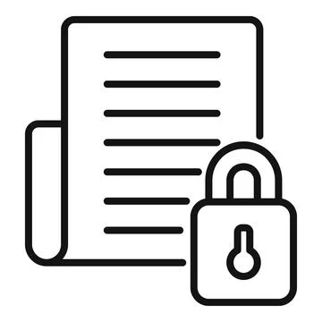 Cipher document icon outline vector. Data encryption Stock Illustration