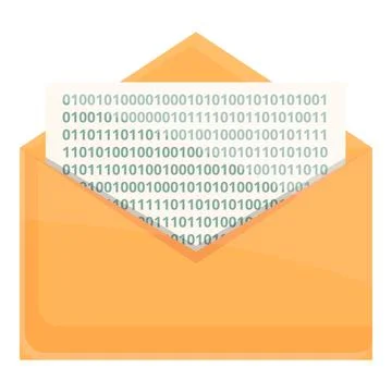 Cipher email icon, cartoon style Stock Illustration