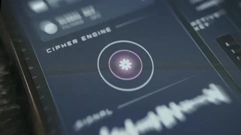 Cipher Engine represented by a rotating gear animated icon Stock Footage 335465560