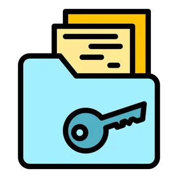 Cipher folder icon color outline vector 스톡 일러스트