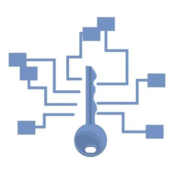Cipher key icon, cartoon style 스톡 일러스트
