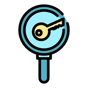 Cipher key icon color outline vector Illustrazione stock