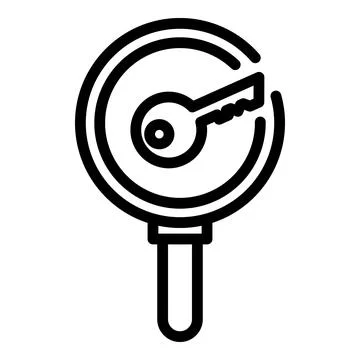 Cipher key icon, outline style Ilustración de archivo