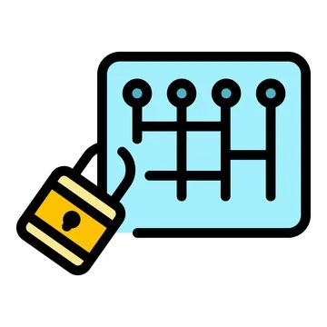 Cipher lock icon color outline vector Ilustración de archivo