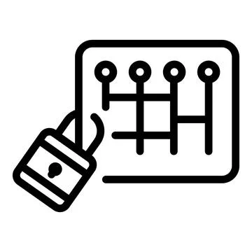 Cipher lock icon, outline style Ilustração Stock