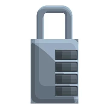 Cipher padlock icon, cartoon style Stock Illustration