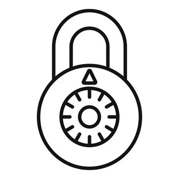 Cipher padlock icon outline vector. Security code Illustrazione stock