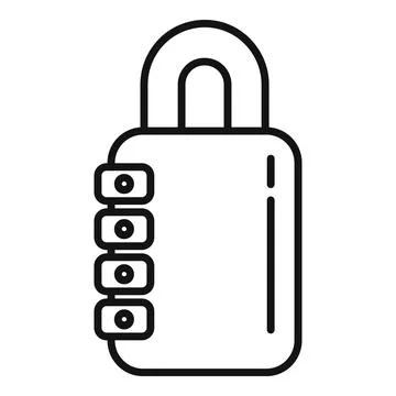 Cipher padlock icon outline vector. Data encryption 스톡 일러스트