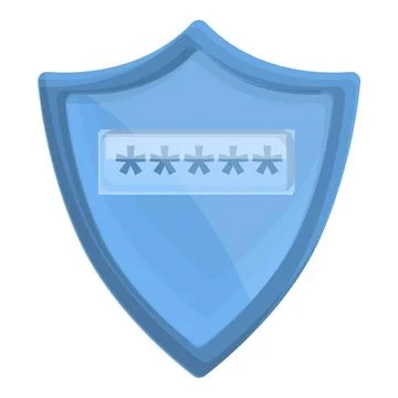 Cipher shield icon, cartoon style 库存插图