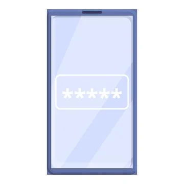 Cipher smartphone icon, cartoon style Stock Illustration