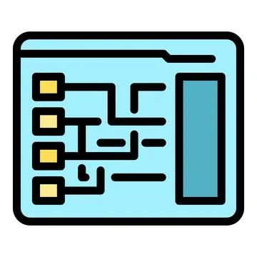 Cipher system icon color outline vector Illustrazione stock