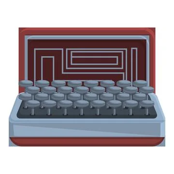Cipher typewriter icon, cartoon style Stock Illustration