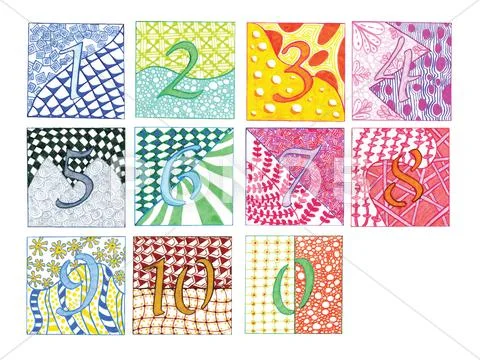 Ciphers zen tangle Stock Illustration