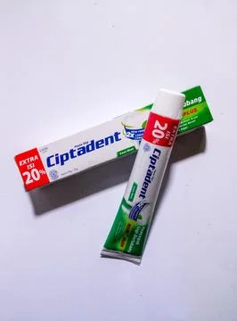 Ciptadent toothpaste prevents cavities with a refreshing mint scent Stock Photos