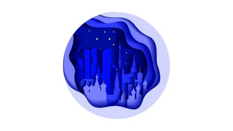 Cir le icon flat style architecture buildings and monuments town city country Stock Illustration