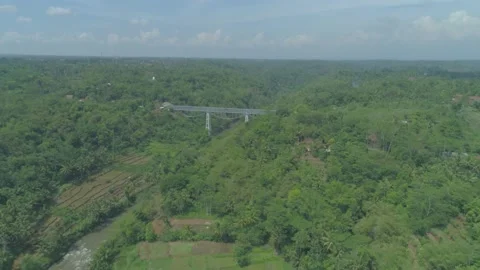 Cirahong Bridge, A Double Deck Structure of Metal Railway and Car Bridge Stock Footage 131077527