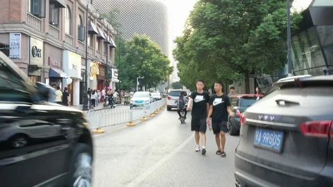 CIRCA 2020 - aerial top down of empty abandoned streets of Los Angeles during Stock Footage 129719039