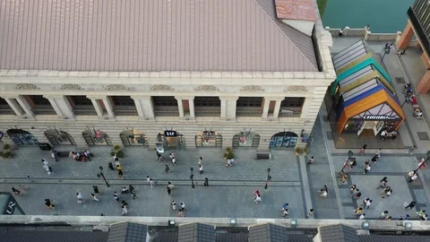 CIRCA 2020 - aerial top down of empty abandoned streets of Los Angeles during Stock Footage 129720837