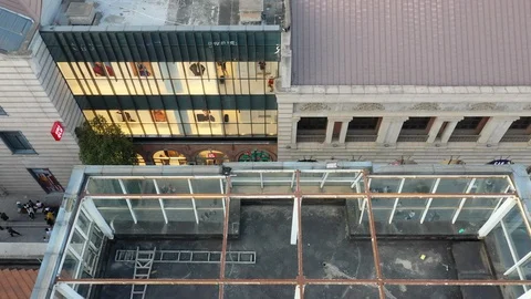 CIRCA 2020 - aerial top down of empty abandoned streets of Los Angeles during Stock Footage 129720911