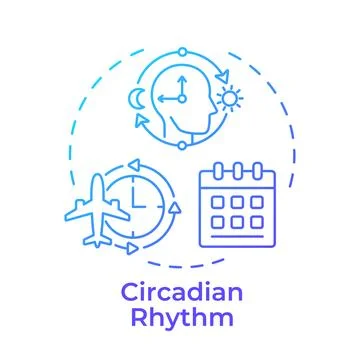 Circadian rhythm blue gradient concept icon Stock Illustration