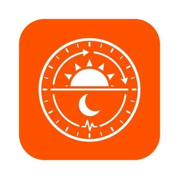 Circadian rhythm clock showing day night cycle and time management. イラスト素材