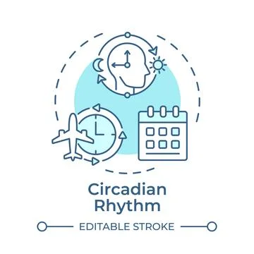 Circadian rhythm soft blue concept icon Stock Illustration