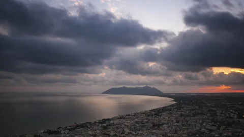 Circeo mount day to night timelapse Stock Footage 174751656