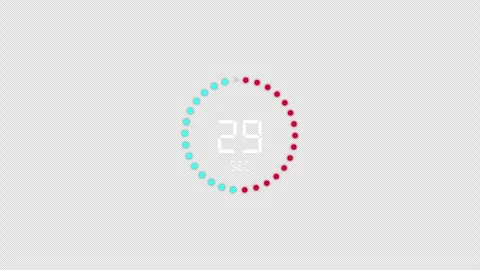 Circle 30 seconds countdown timer animation, thirty second timer. Stock Footage 289593350