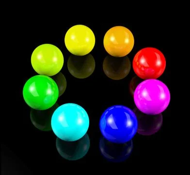 Circle of 3d colorful balls Illustrazione stock