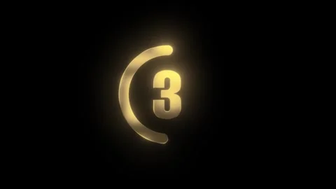 Circle 5 seconds countdown gold style animation isolated on black background Stock Footage 320832528