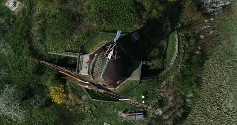 Circle above old windmill Video stock 106881496