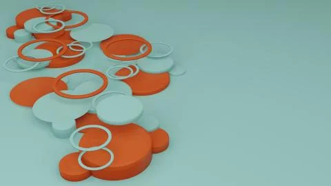 Circle abstract background 3D render left Stock Illustration