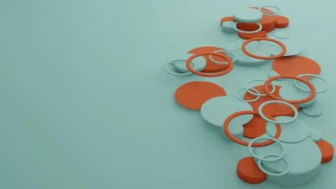 Circle abstract background 3D render right Stock Illustration